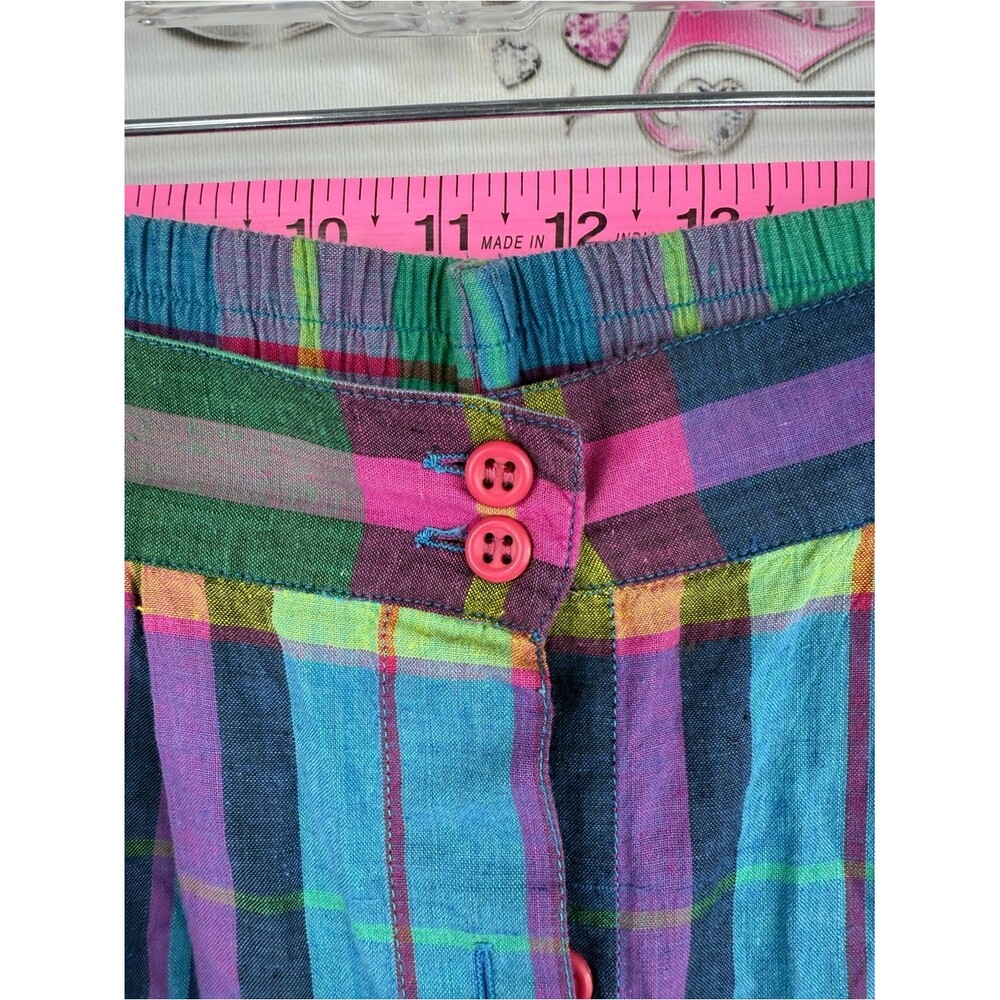 Skirt vintage button up plaid stripe Multicolor Plaid Button-Front Maxi Skirt - Picture 4 of 9